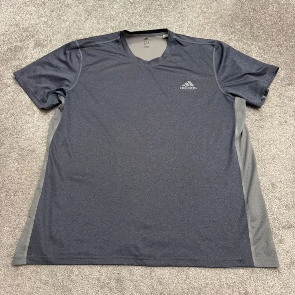 Adidas Climacool Active T-Shirt Men 2XL Gray short Sleeve Crew Neck Athletic Tee